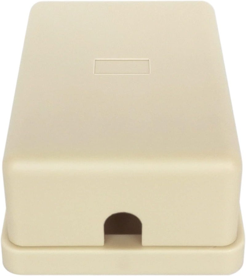 NECABLES Phone Jack Surface Mount Single Port Telephone Jack Box 4 Screw Terminals to 1 RJ11 6P4C Female Ivory - Image 4